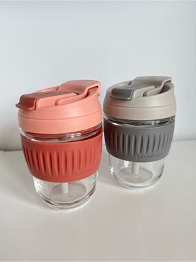 LocknLock | Dual Glass Tumbler with Silicone Grip & Straw